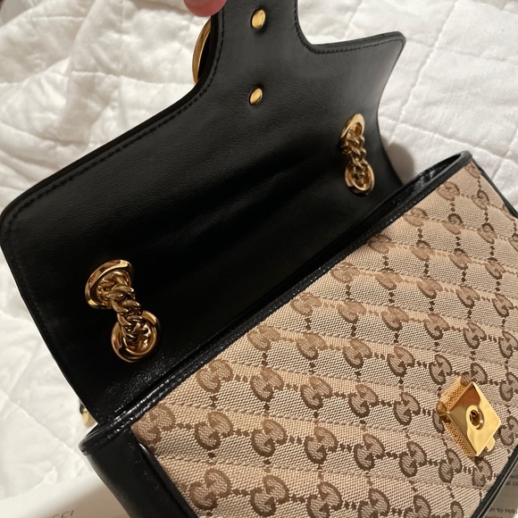Gucci Marmont small shoulder bag beige/ebony GG canvas - Picture 11 of 13